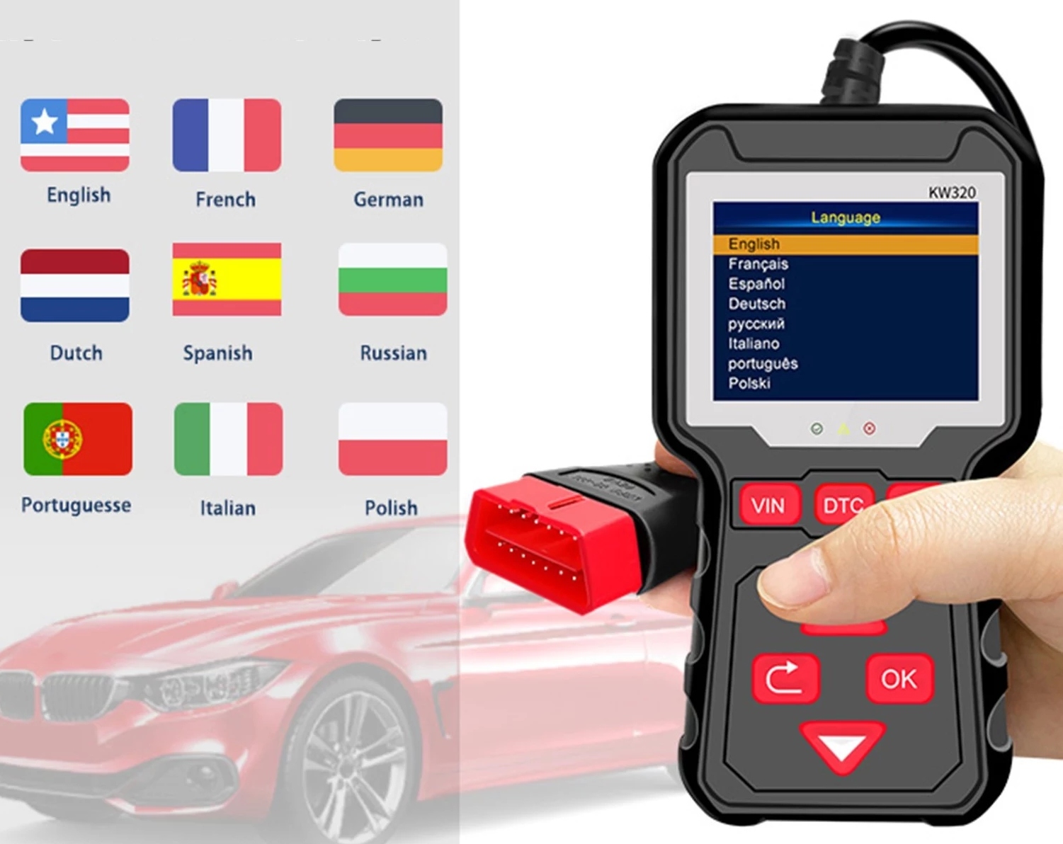 TESTER SKANER DIAGNOSTYCZNY OBD2 INTERFEJS Polski Producent bez marki