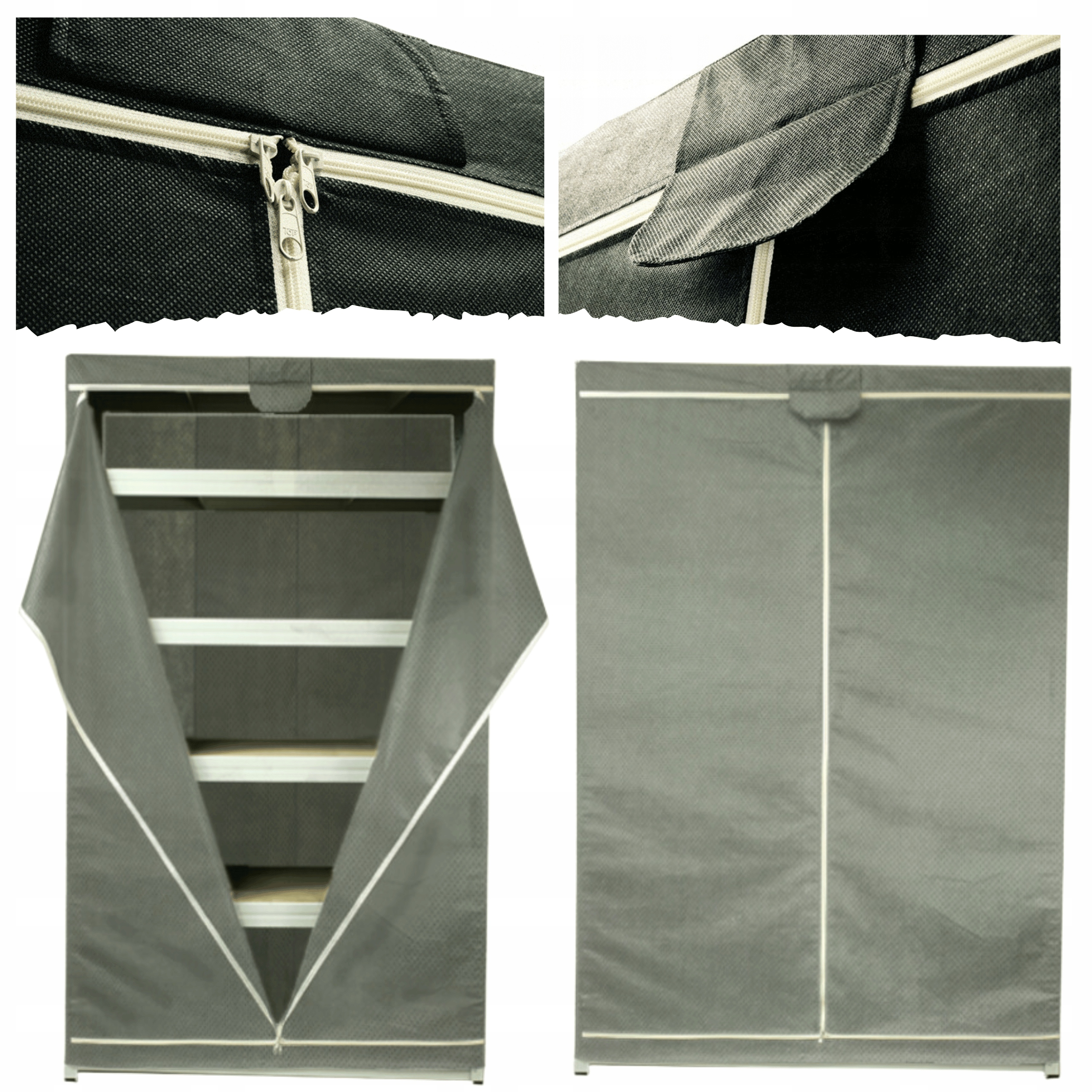 Ochranný obal na regál 270X150X35cm pouzdro na stojan Šedé Trvanlivé