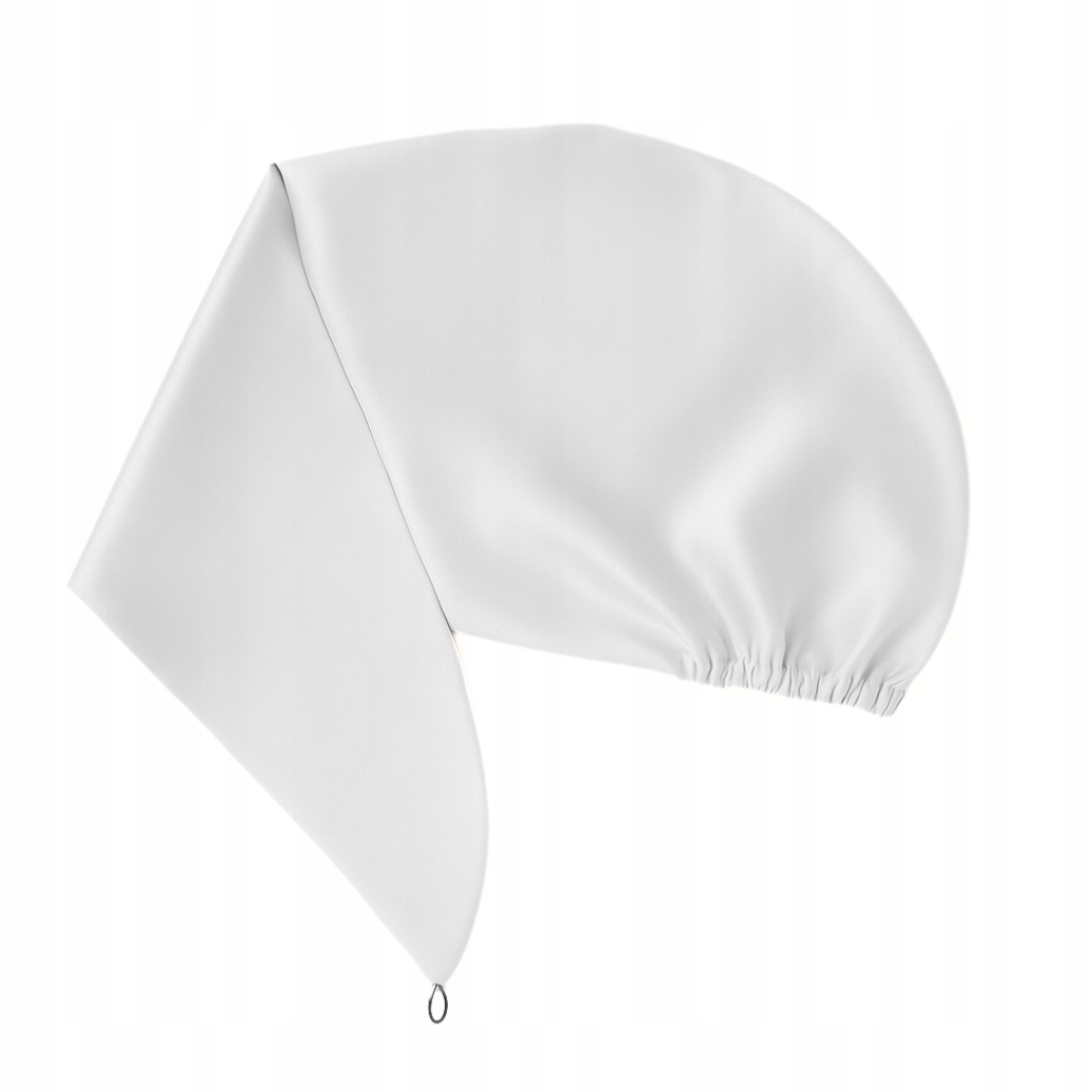 Hedvábný dvouvrstvý turban na spaní 100% hedvábí bílý