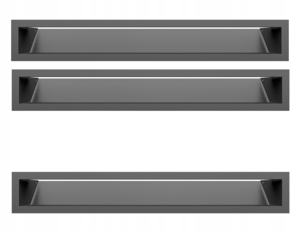 Krbová mřížka Luft jednoduchá grafitová 3ks 90x600