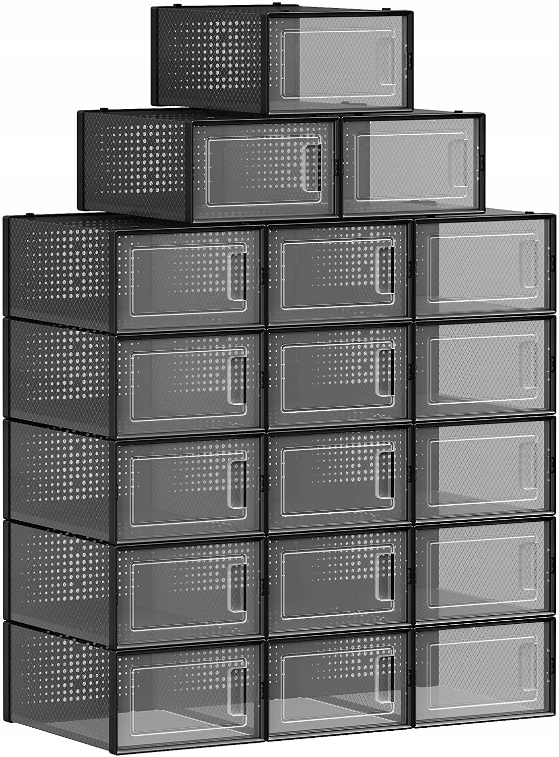 18 krabic organizérů na boty, obuv, nádoby s větracími otvory