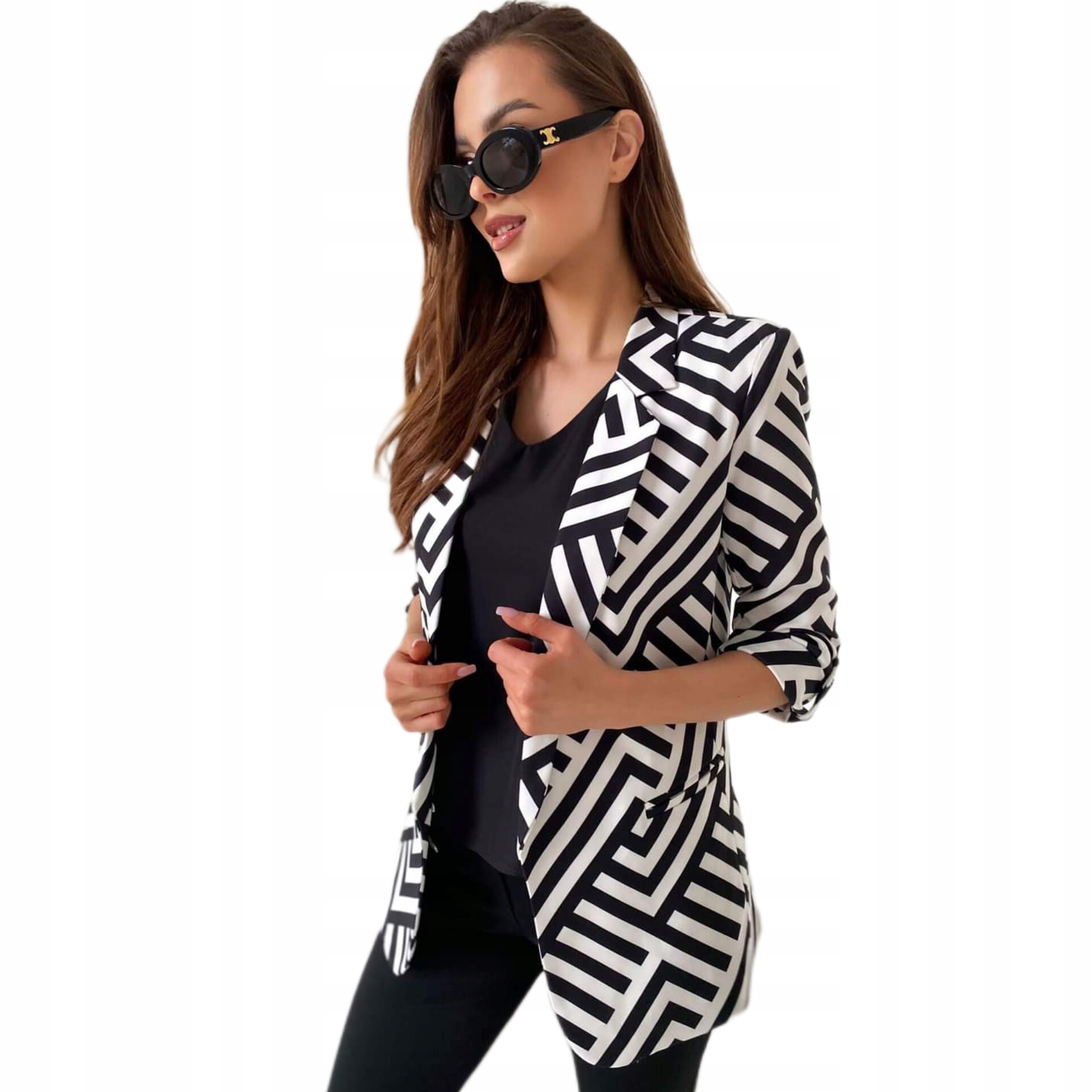 Elegancka marynarka damska Adea rozmiar 46 zygzak Okazja elegancka