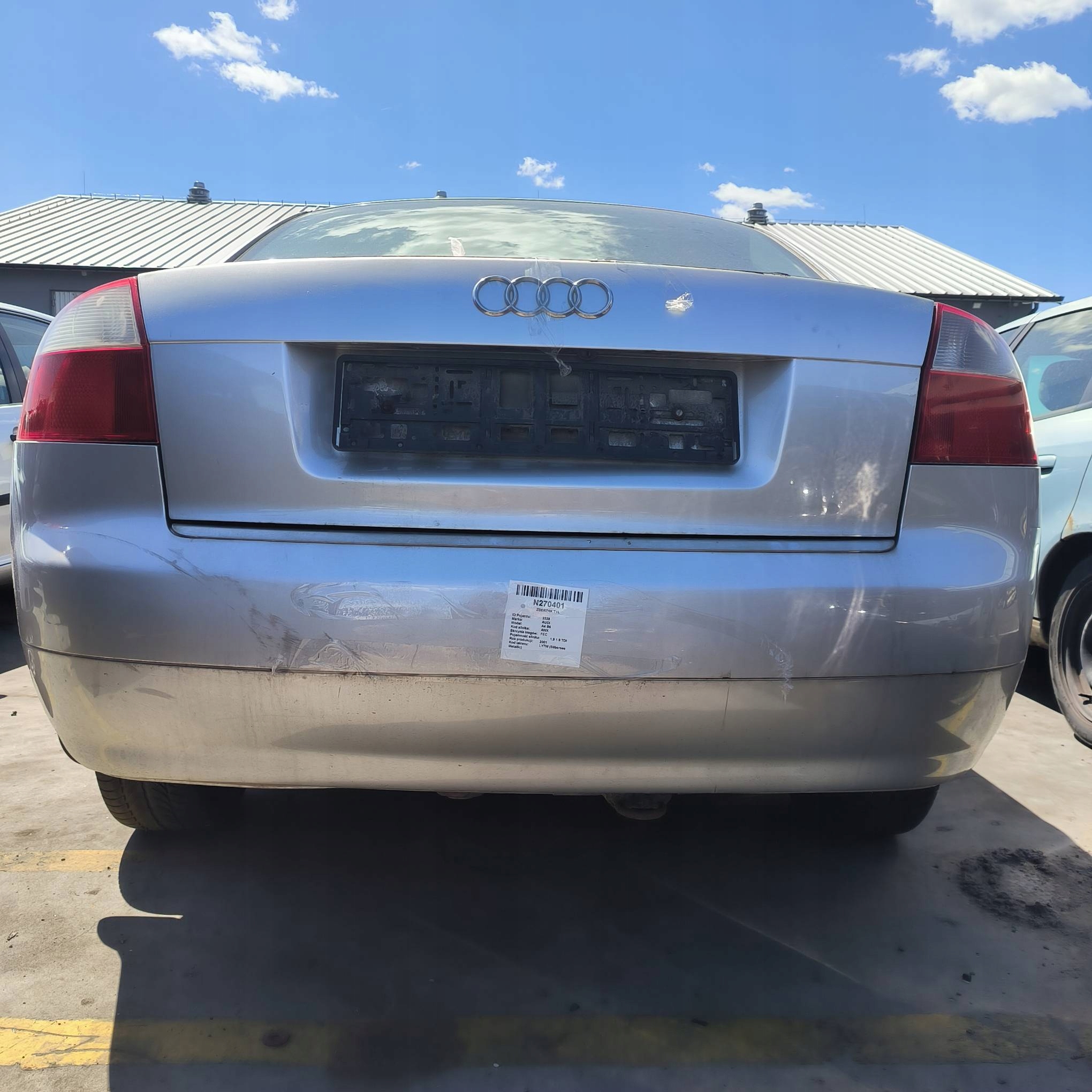 bumper rear part LY7W AUDI A4 B6 sedan