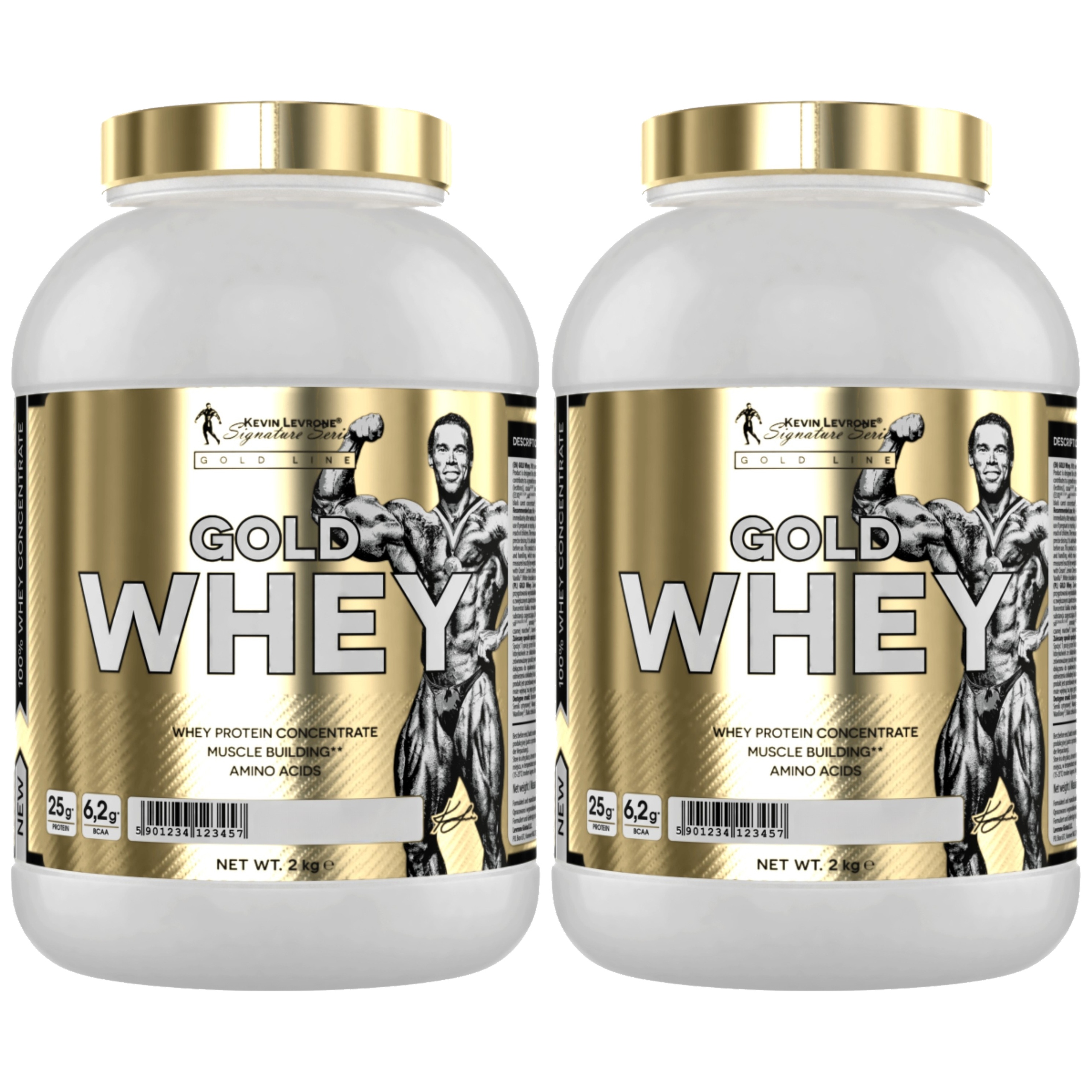 2x Syrovátkový Protein Wpc Kevin Levrone Gold Whey 2000 g Jahoda 23 g