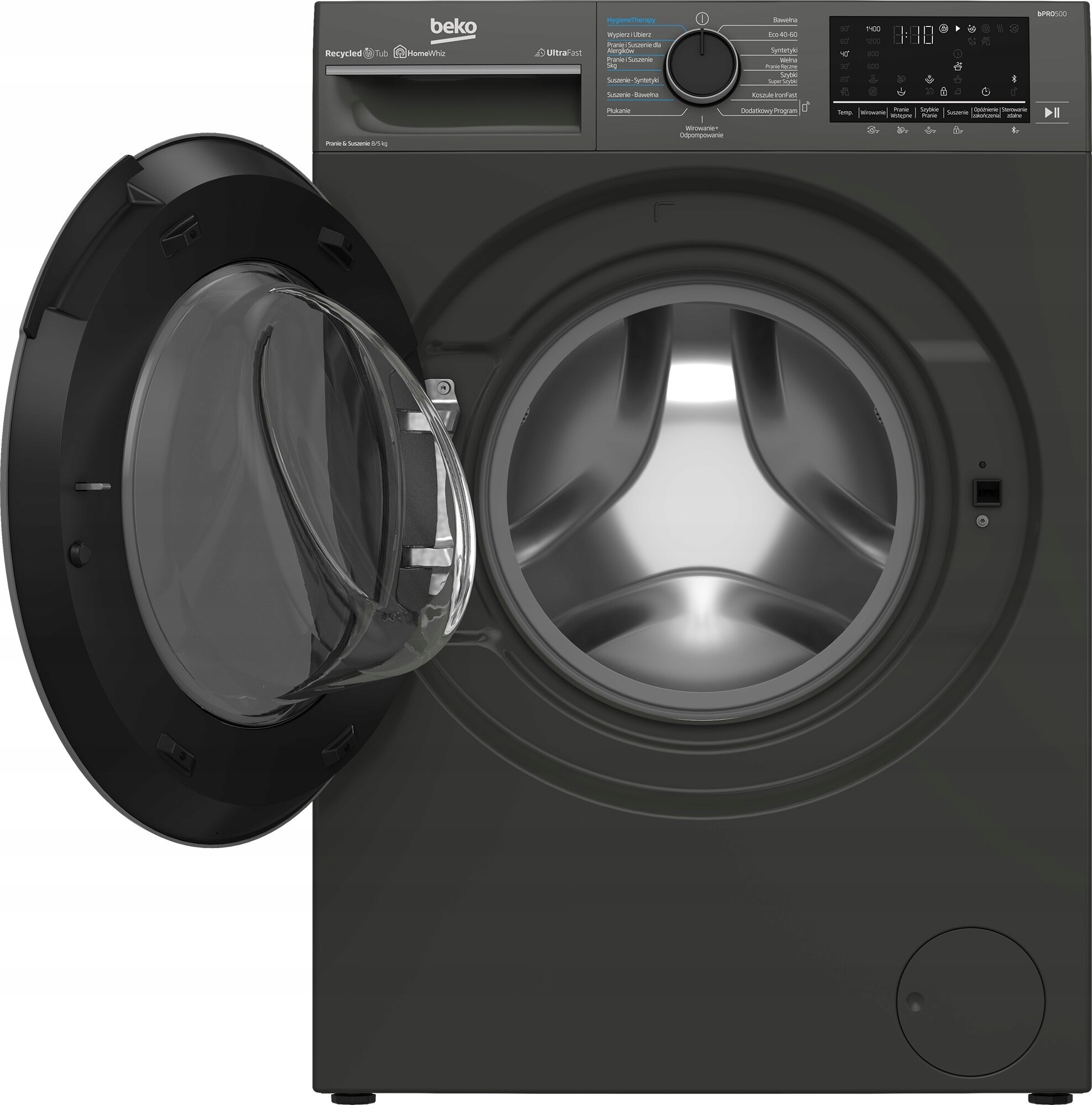 Pralko-suszarka BEKO B5DFT584427MPB 1400obr Sposób załadunku od frontu