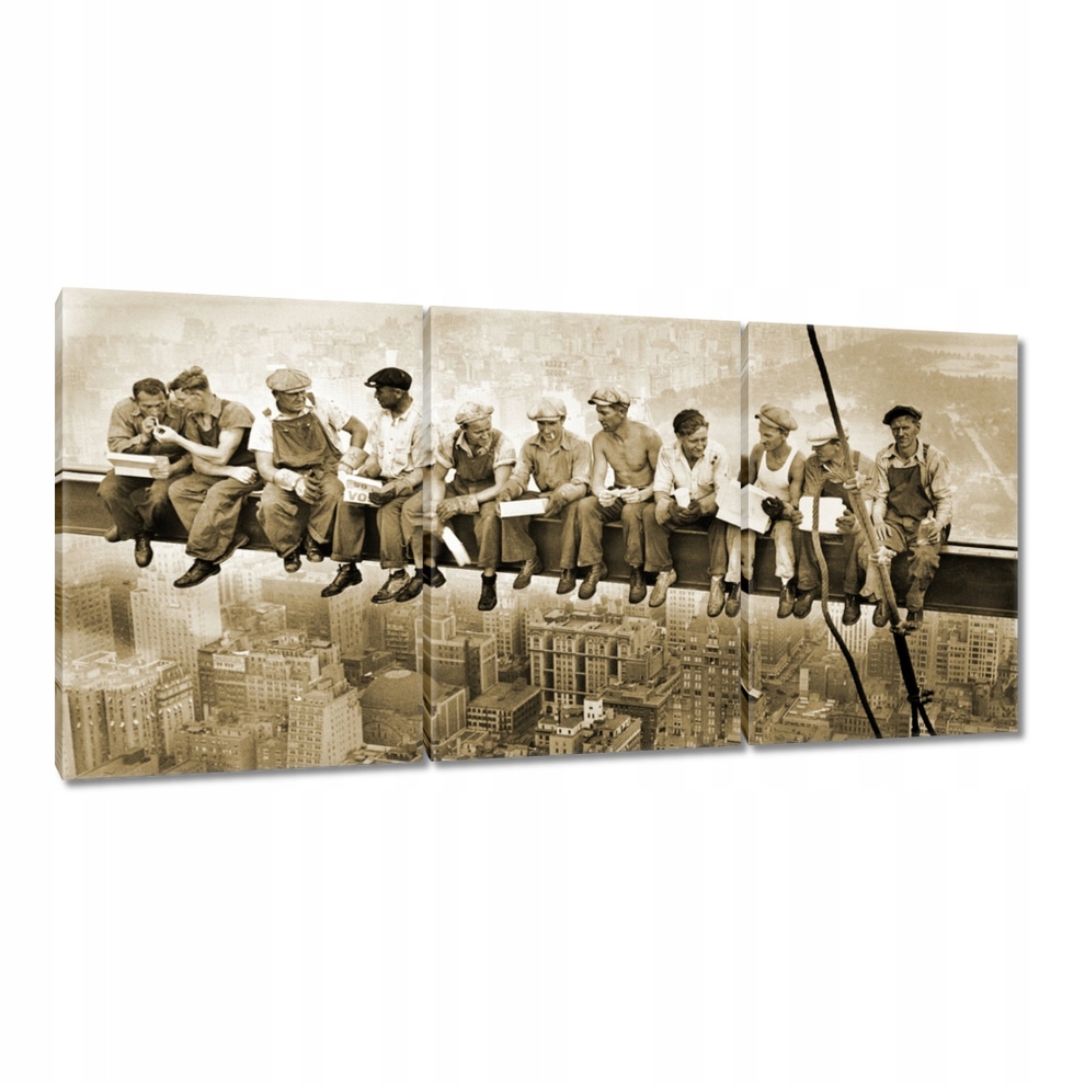 Obraz 210x100 Robotníci na nosníku