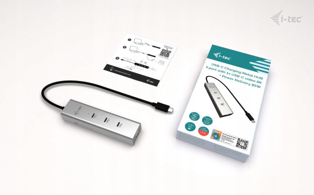 i-tec Usb-c Charging Metal Hub 5port with Usb-c video 8K, Power Delivery