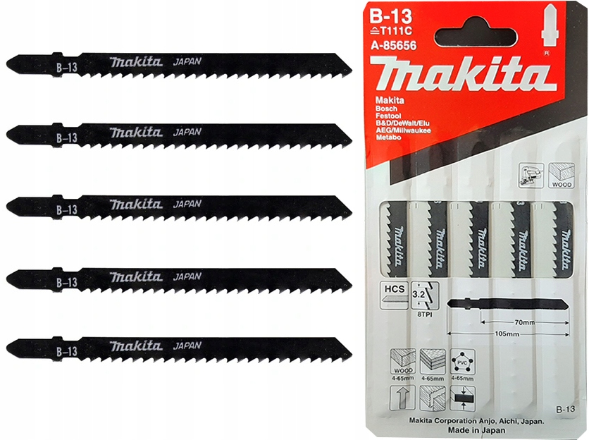 

Brzeszczoty Makita Japan A-85656 Hcs 70mm T111C