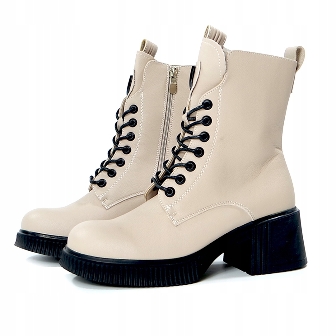 Dámské béžové kotníkové boty Kůže 10302 Cambell 39