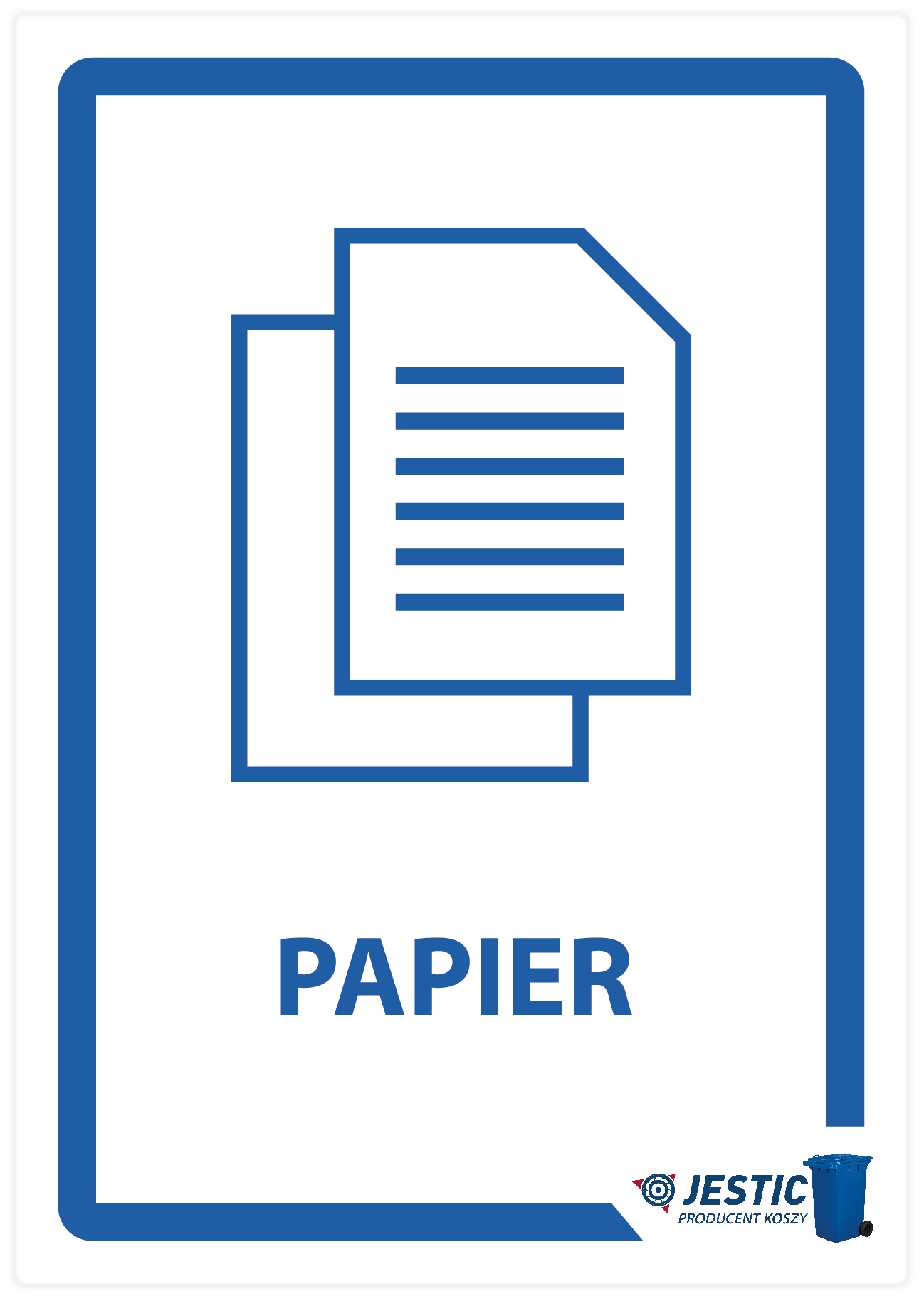 PAPIER - NAKLEJKA NA KOSZ SEGREGACJA ŚMIECI 30CM