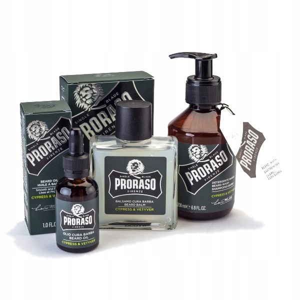 ZESTAW BOX DLA MĘŻCZYZN DO PIELĘGNACJI BRODY PRORASO CYPRESS VETYVER