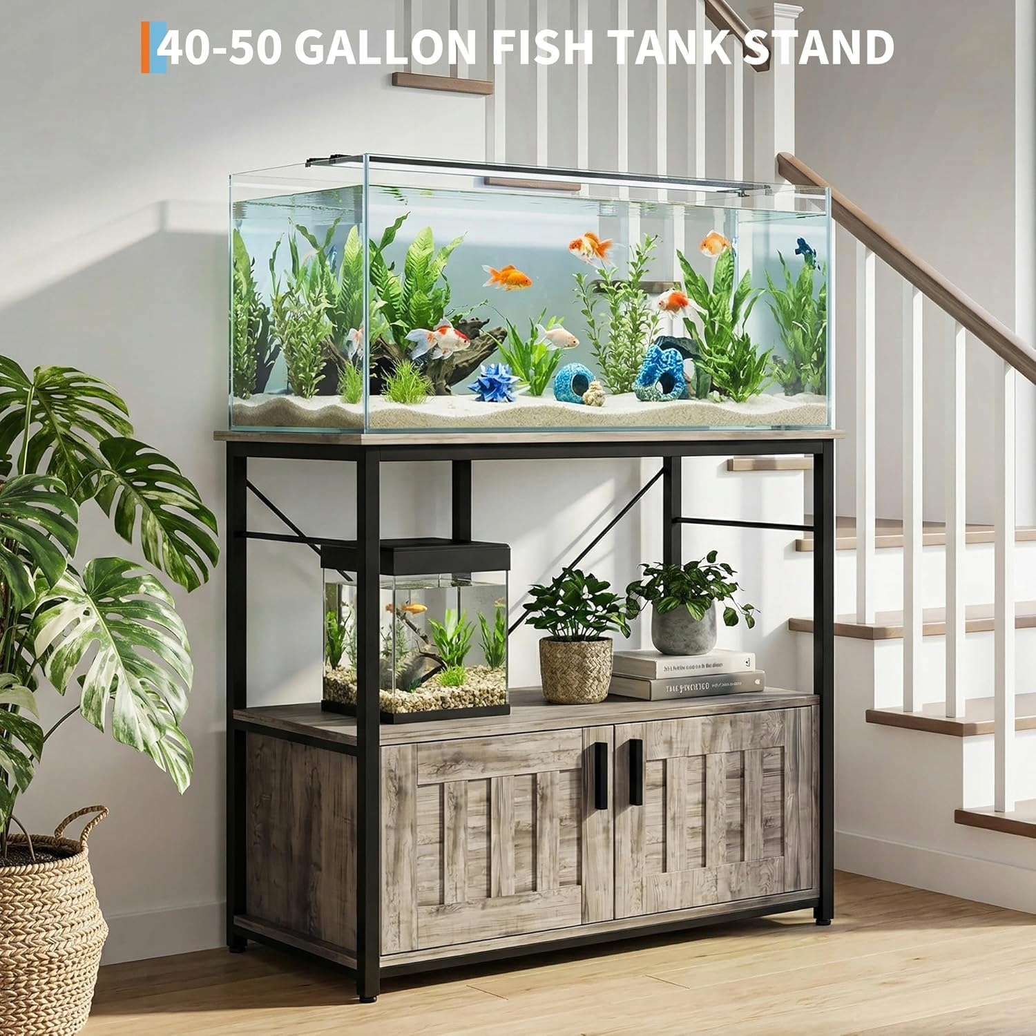 Stojan na akvárium 93x48x80 cm, skříňka pod akvárium 150–190 l, kovový rám