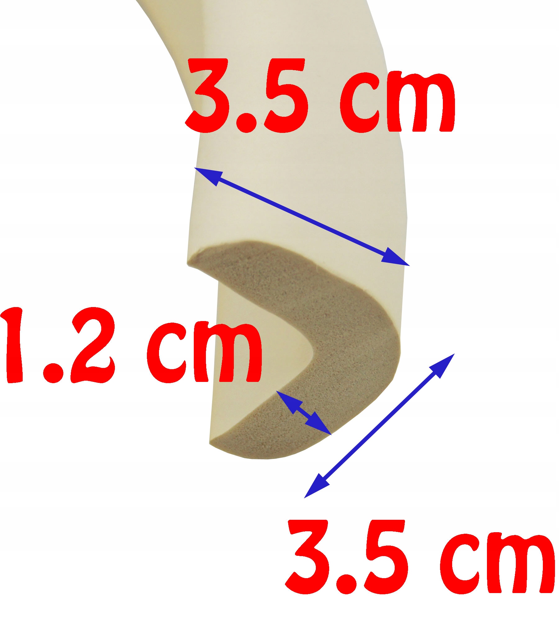 Защитная лента из пенопласта для углов 200 см Lshape Product height 1.2 cm