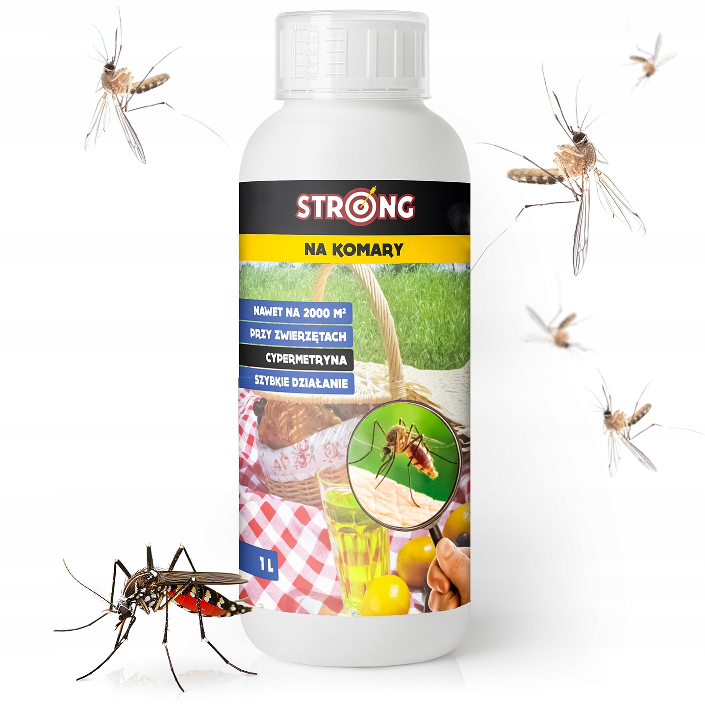 Środek Na Komary Profesjonalny Oprysk Na Komary Meszki Strong Koncentrat 1L