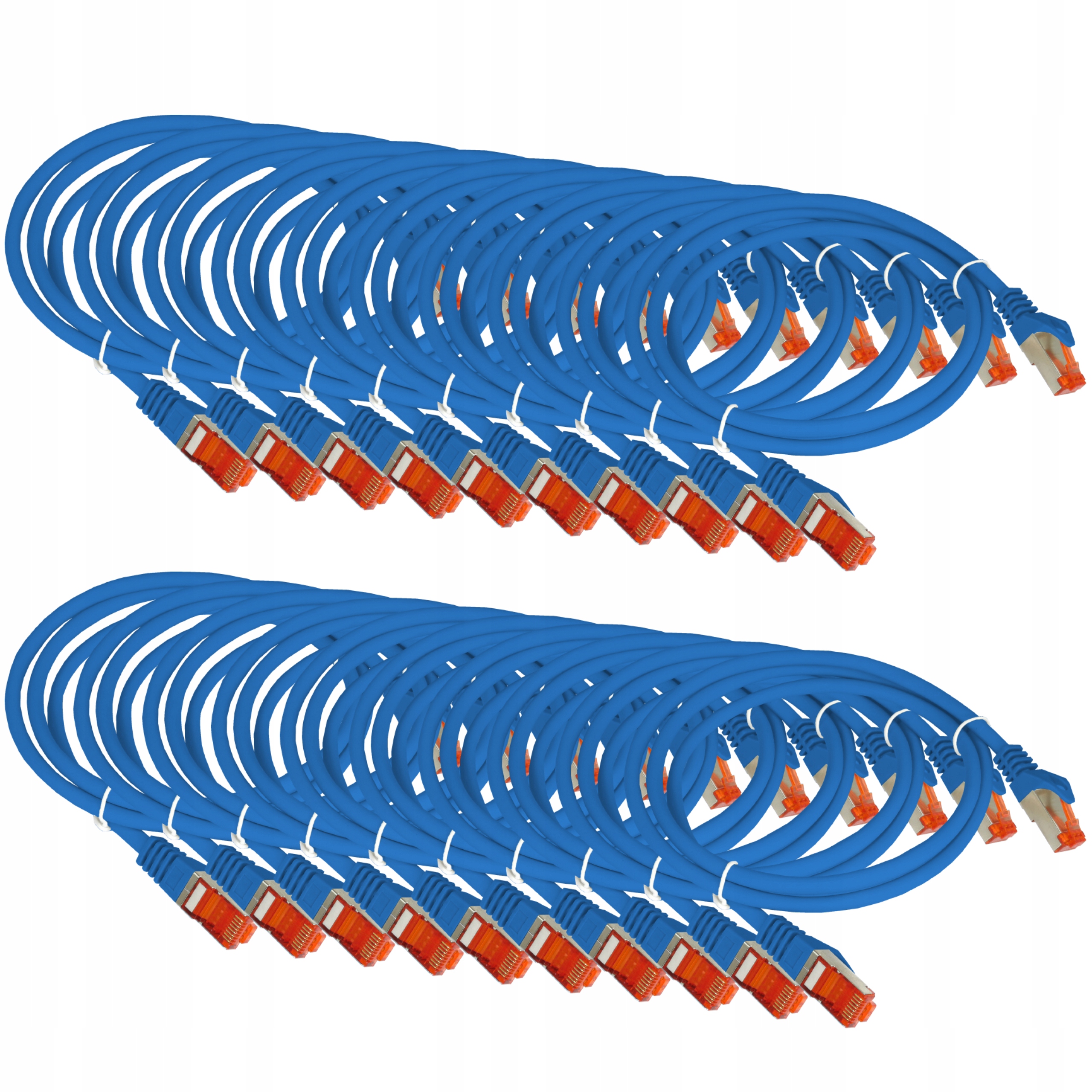 Patch-cord F/utp kat.6 Pvc 5.0 m modrý 20 kusů