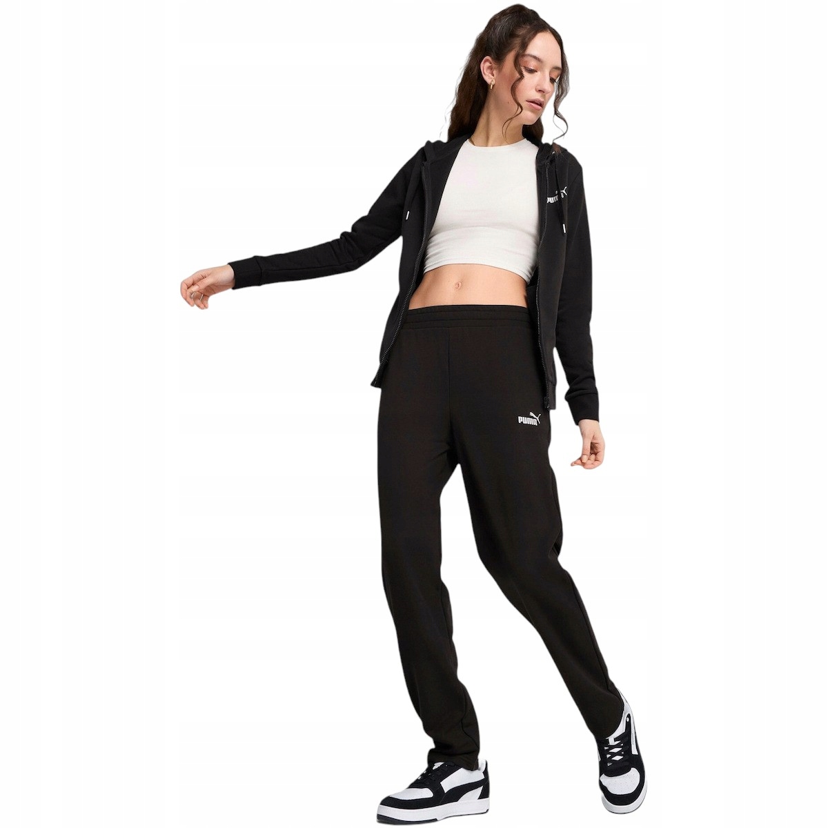 Puma Dámský Teplákovka Kompletní Metallic Hooded Sweat Suit Černý vel. S