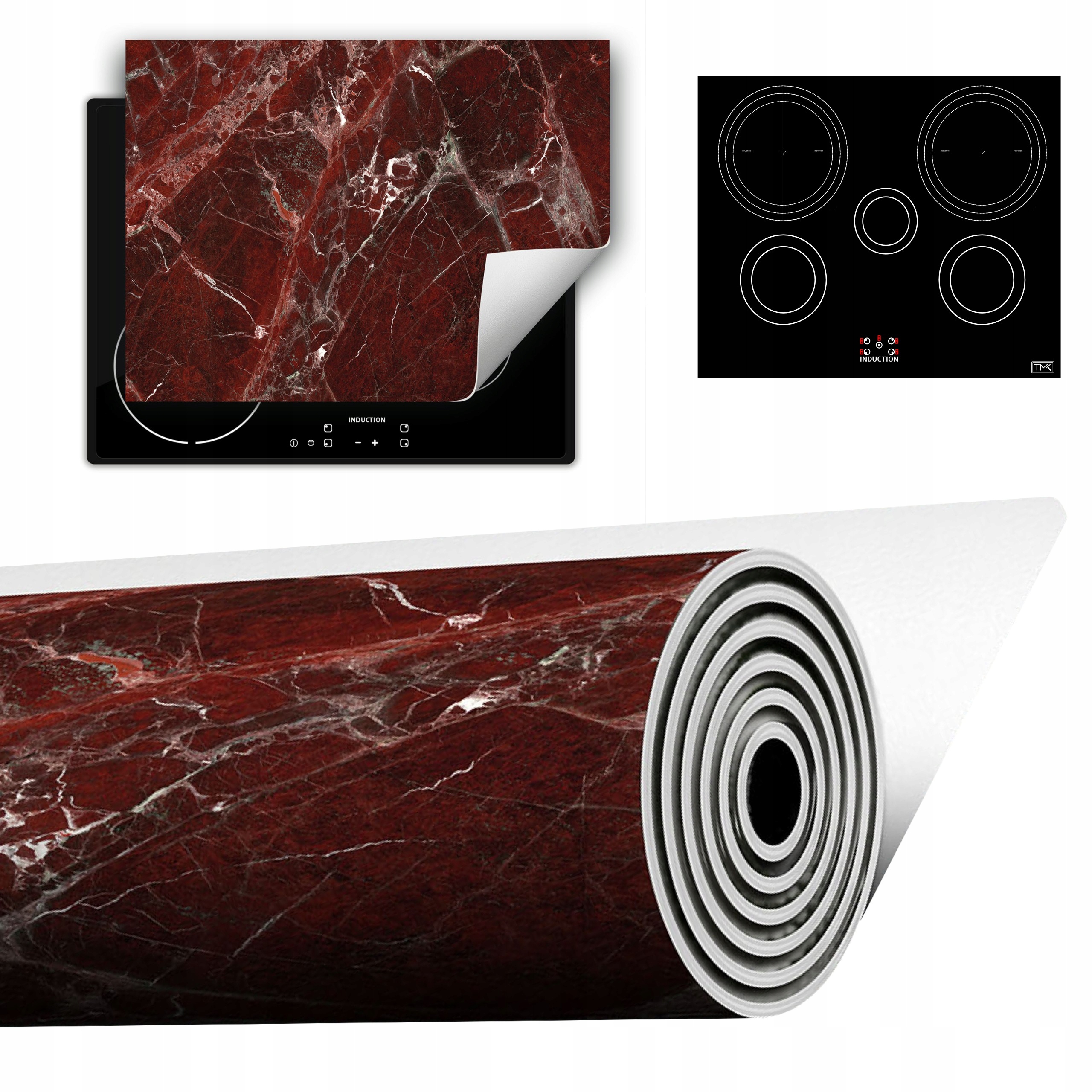 Vinylová Podložka Do Kuchyně Více Místa 70x52 bordó mramor