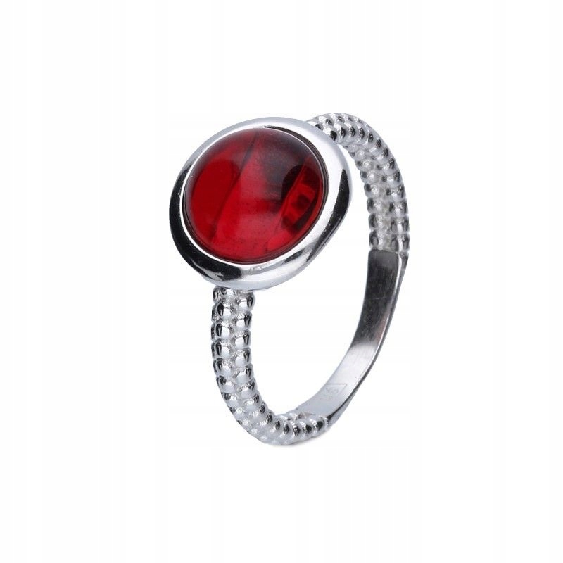 Stříbrný prstýnek 925 Kolečko červený zirkon elegantní pro maminku módní 16