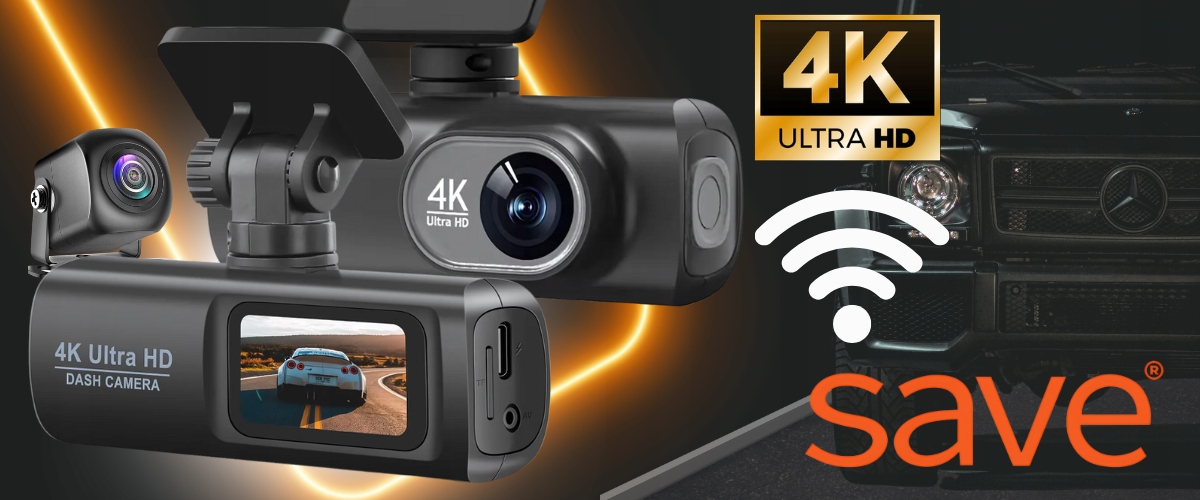 KAMERA SAMOCHODOWA WIDEOREJESTRATOR KAMERA COFANIA WIDEO REJESTRATOR 4K PL Zasilanie akumulatorowe gniazdo zapalniczki samochodowej USB