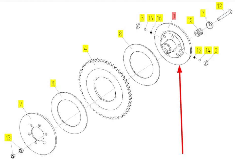 100323062 Piasta sprzęgła Rostselmash 081.27.00.11 Numer katalogowy części 100323062