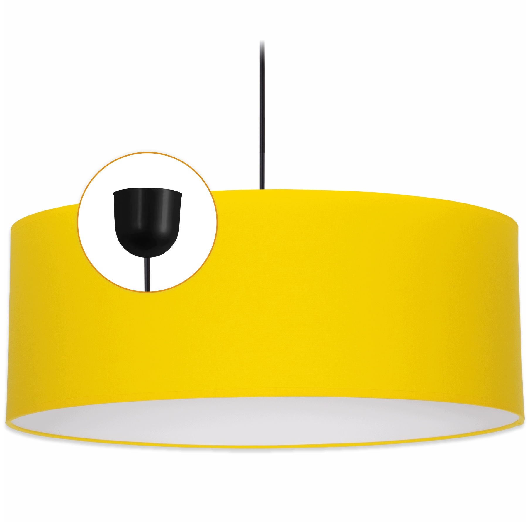 Závěsná lampa Cerlux Žlutá s látkovým stínidlem 50 cm Klosz 1x E27