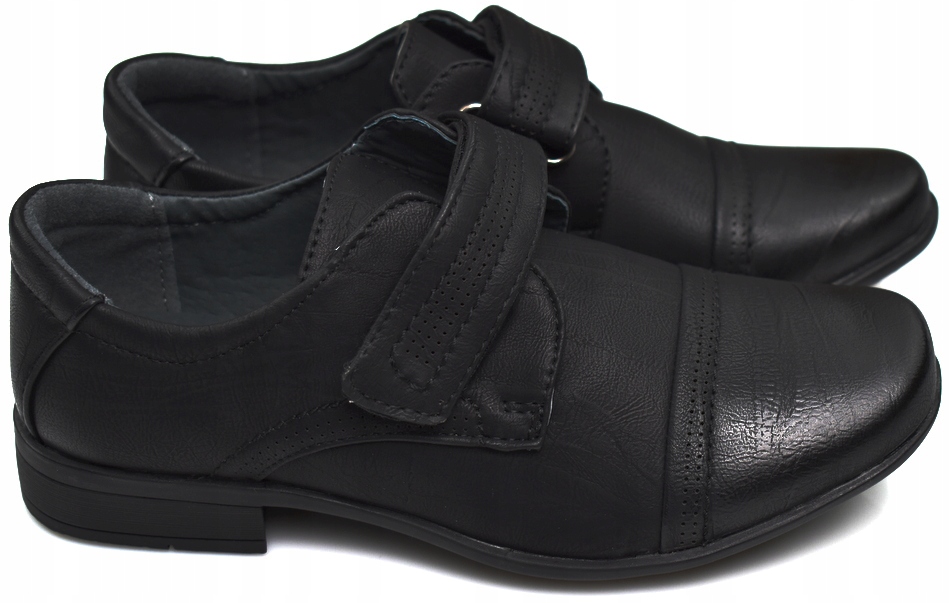 AP Nowe Czarne PÓŁBUTY Wizytowe Rzepy 20,5 cm - 33 Rozmiar (new) 33