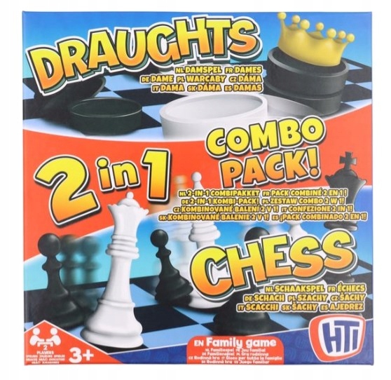 Gra 2w1 Warcaby Szachy Combo Pack 3+