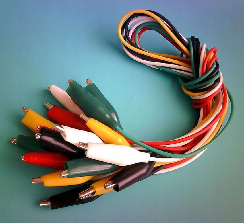 [STcs] Kabelki z krokodylkami wiązka 10szt. _szkolneLAB