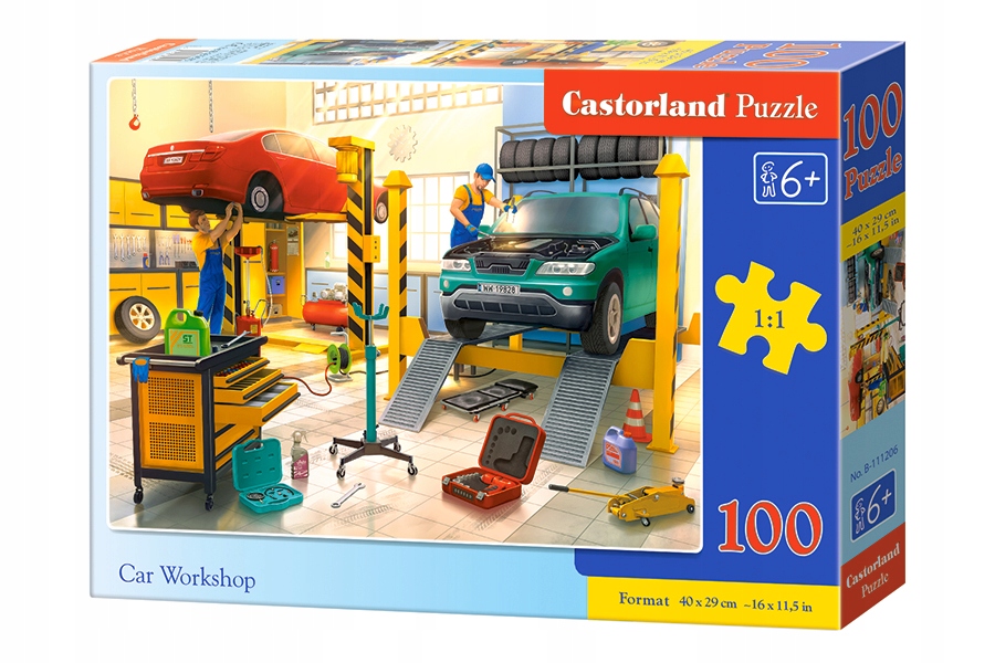 PUZZLE 100 UKŁADANKA AUTO SAMOCHÓD SERWIS CASTOR EAN (GTIN) 5904438111206