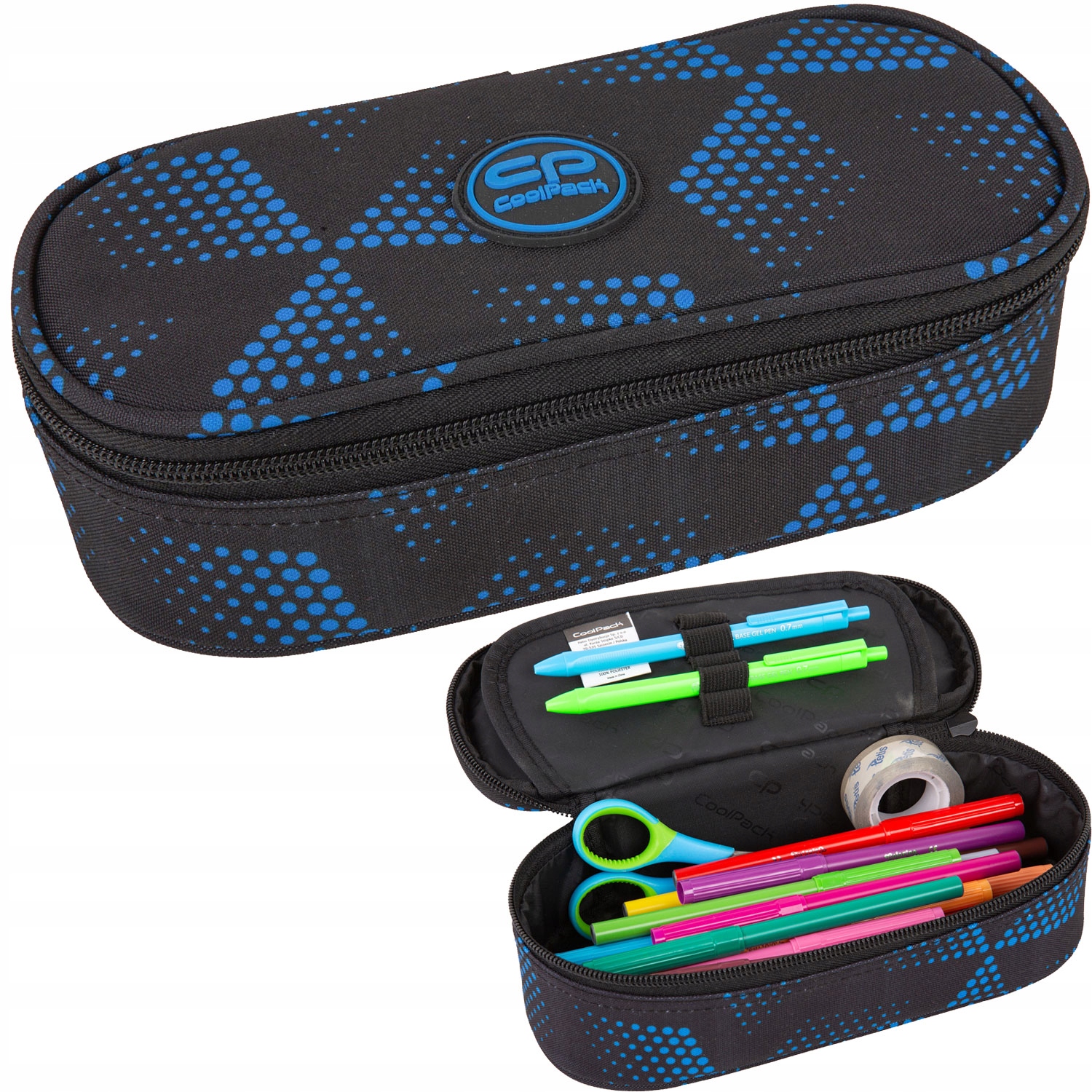 COOLPACK CP PIÓRNIK SZKOLNY SASZETKA USZTYWNIANA TUBA CZARNA 3D