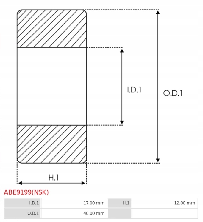Łożysko alternatora ABE9199(NSK) Numer katalogowy części ABE9199(NSK)