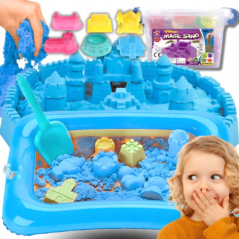 PIASEK KINETYCZNY ZESTAW PIASKOWNICA FOREMKI BASEN KINETIC SAND 3KG