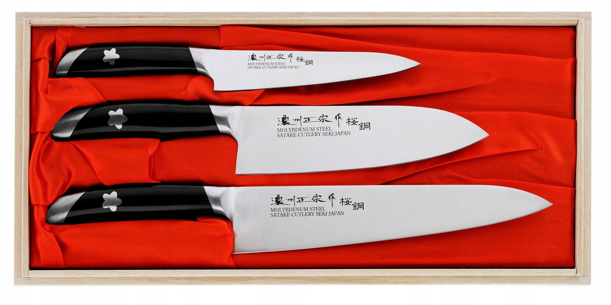 Satake Sakura Sada 3 nožov v drevenej krabičke