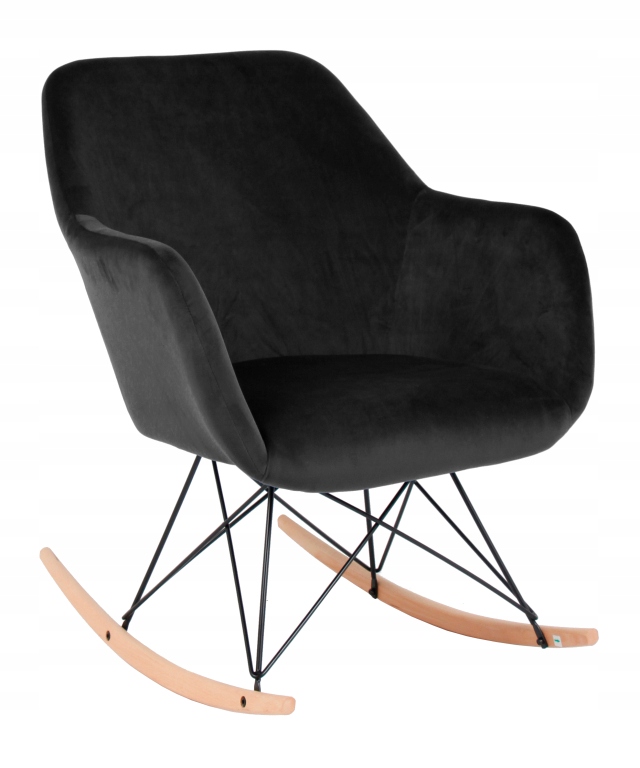

Fotel bujany, tapicerowany Paul velvet czarny