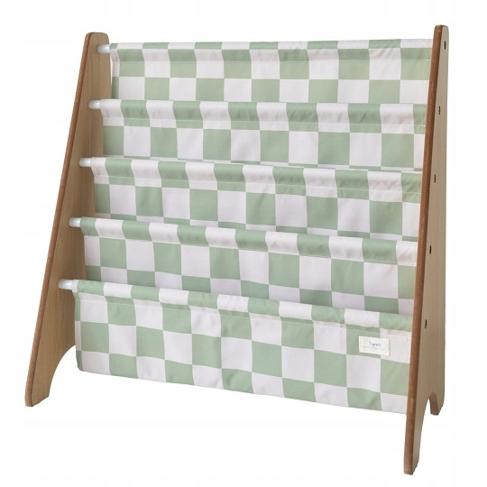 3 Sprouts Stojak na Książki Recycled Checkerboard Green