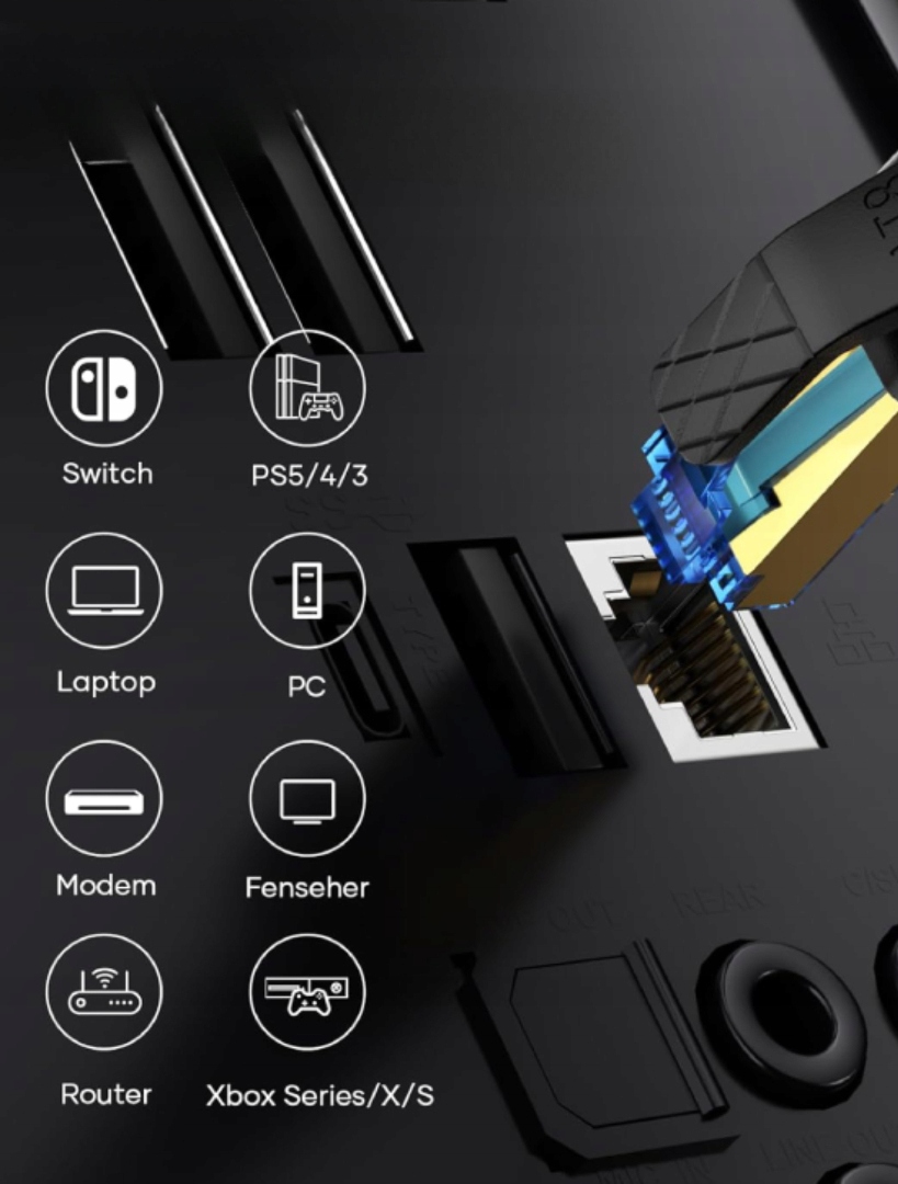 Kabel Sieciowy LAN ETHERNET RJ45 Cat8 SFTP 40Gbps 10M Producent SOUNIX