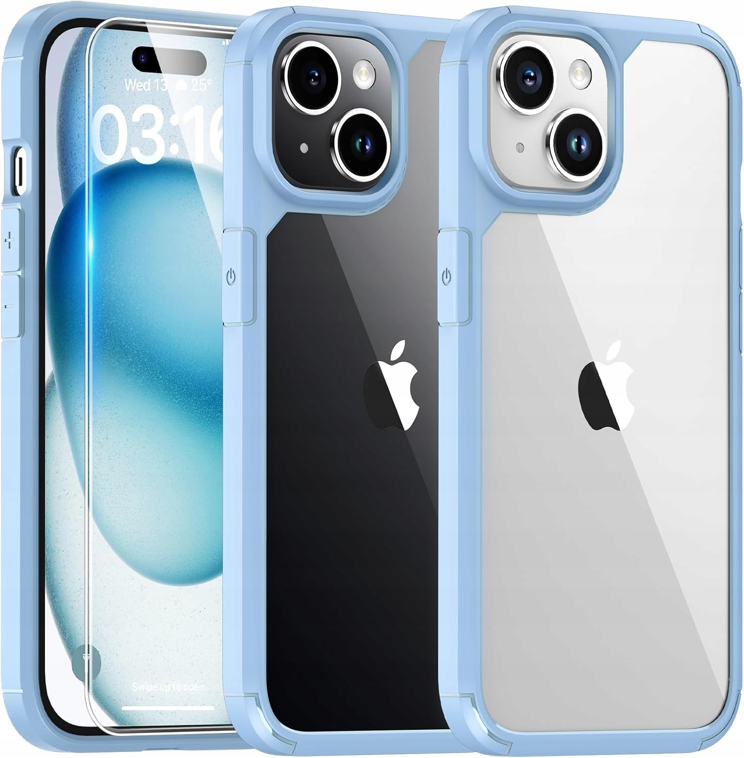 Tauri plecki etui iPhone 15 2x Osłona Ekranu Błękitne Niebieskie