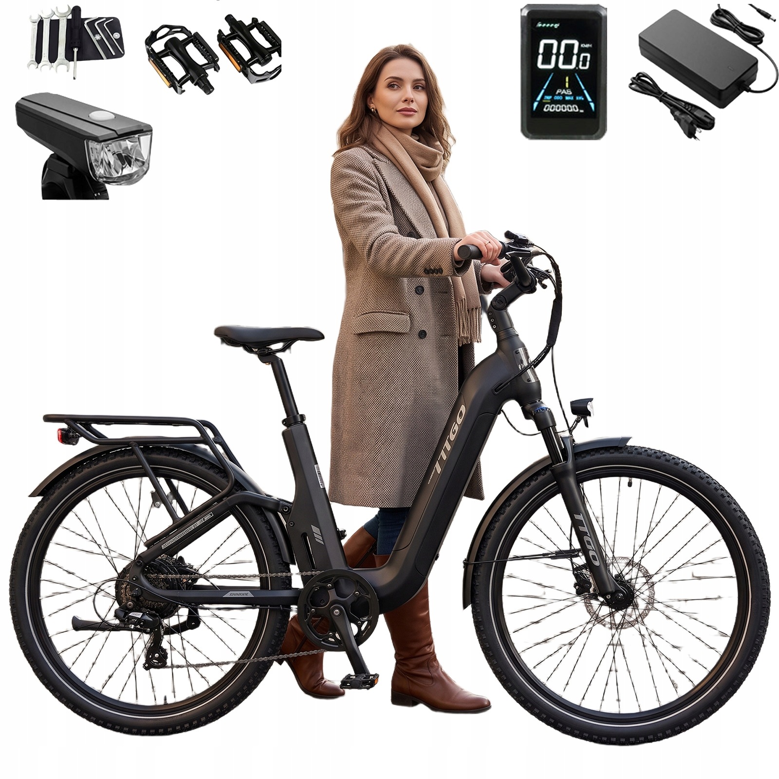 Ttgo E-suvo Elektrokolo 250W 70Nm Senzor krouticího momentu 15Ah 120km 25km/h Černá