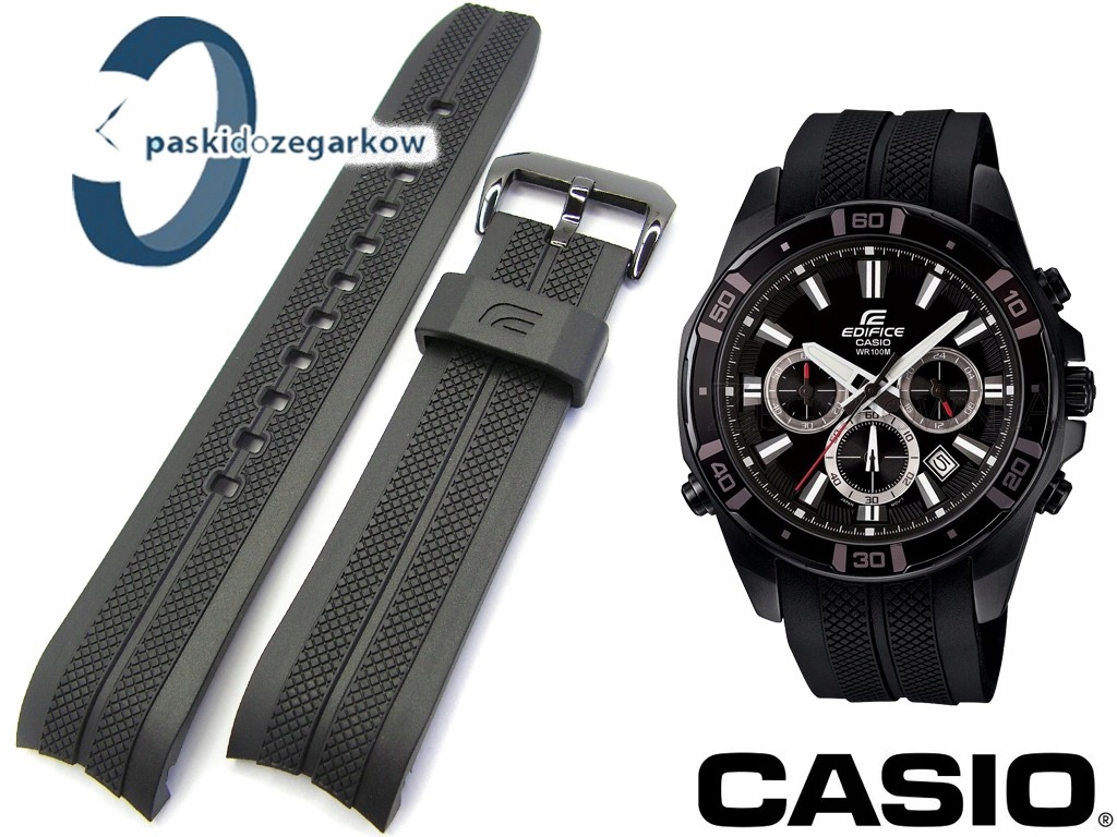 Černý řemínek pro hodinky Casio EFR-534 EMA-100 EFR-102 EFR-534PB