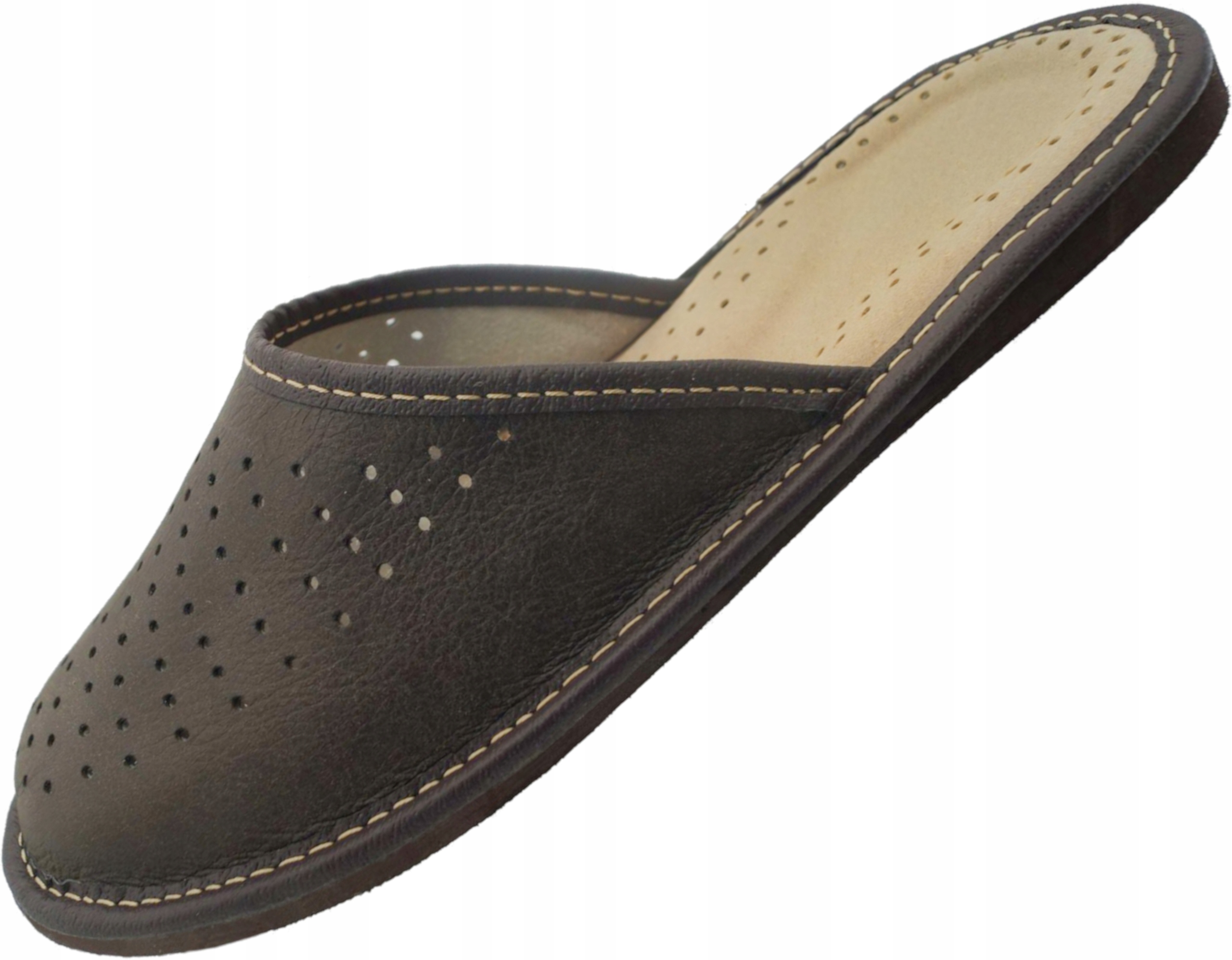 KAPCIE MĘSKIE wsuwane domowe skórzane wygodne Rozmiar 41