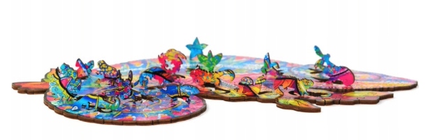 PUZZLE DREWNIANE DLA DOROSŁYCH KOLORY KAMELEON M Marka Pan i Pani Gadżet