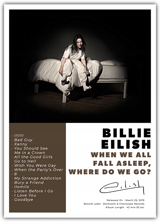 Billie Eilish When we All Fall Asleep Where do we Go - Niska