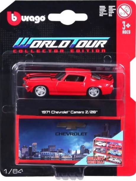 1971 CHEVROLET CAMARO Z/28 autko COLLECTOR EDITION BBURAGO 1:64