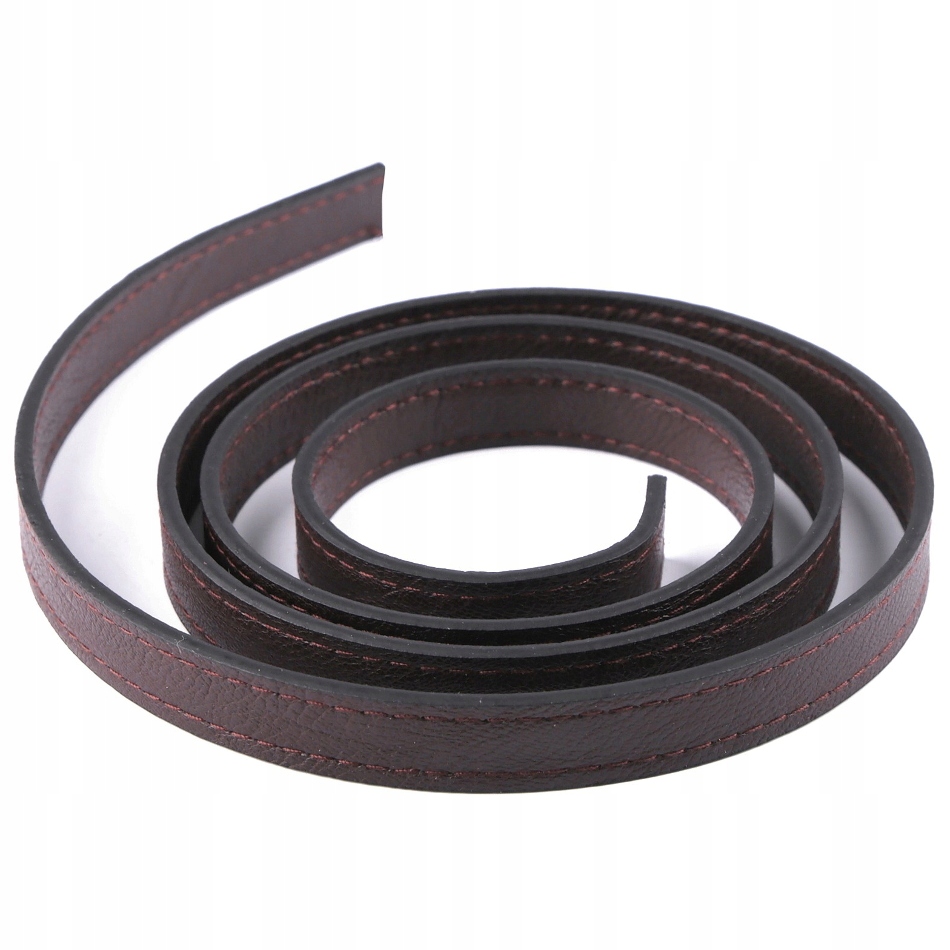 PASEK Z EKOSKÓRY PRZESZYTY CIEMNY BRĄZ 15 mm - 120