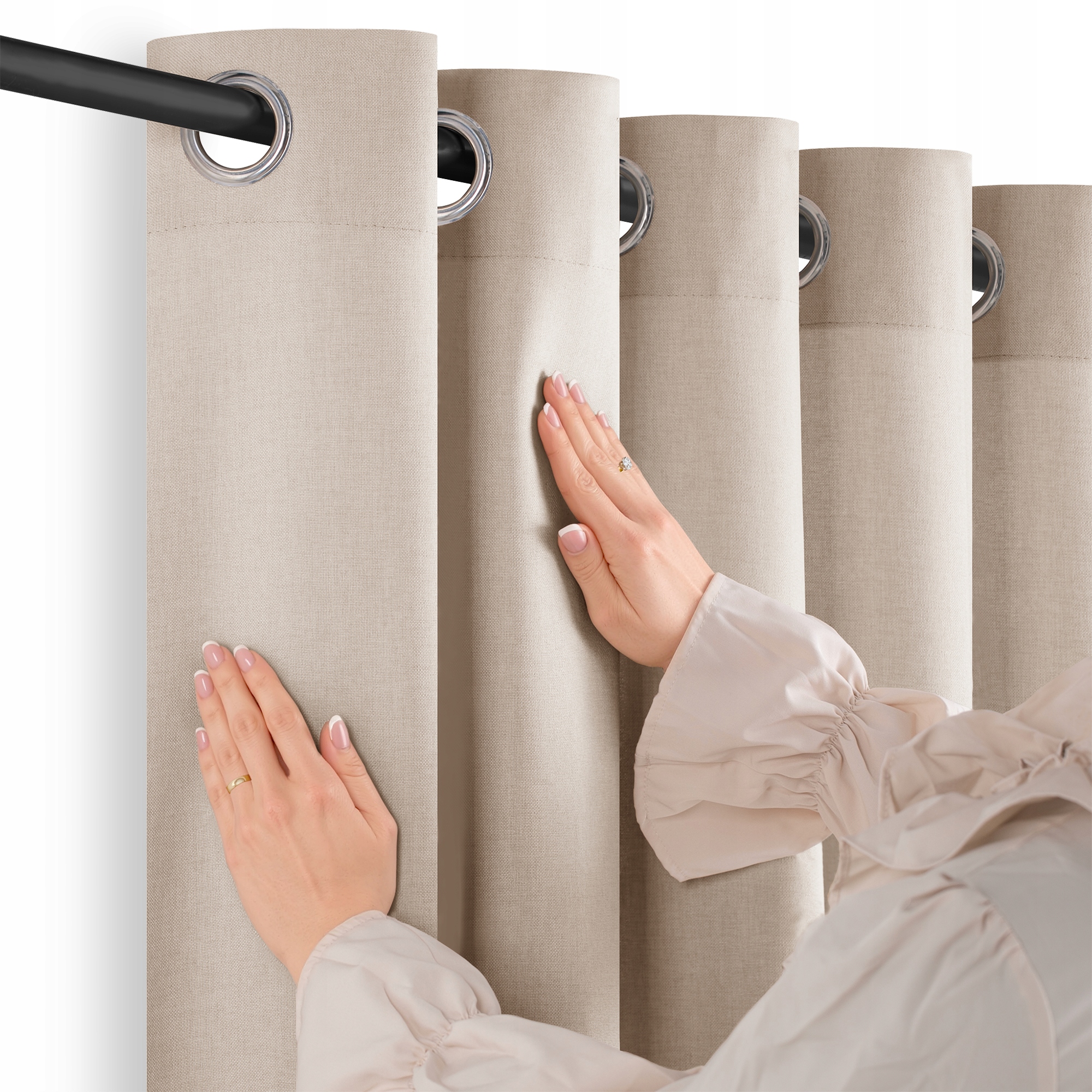 Filumi Záclona béžová štruktúrovaná tkanina priechodky obývacia izba 200x270