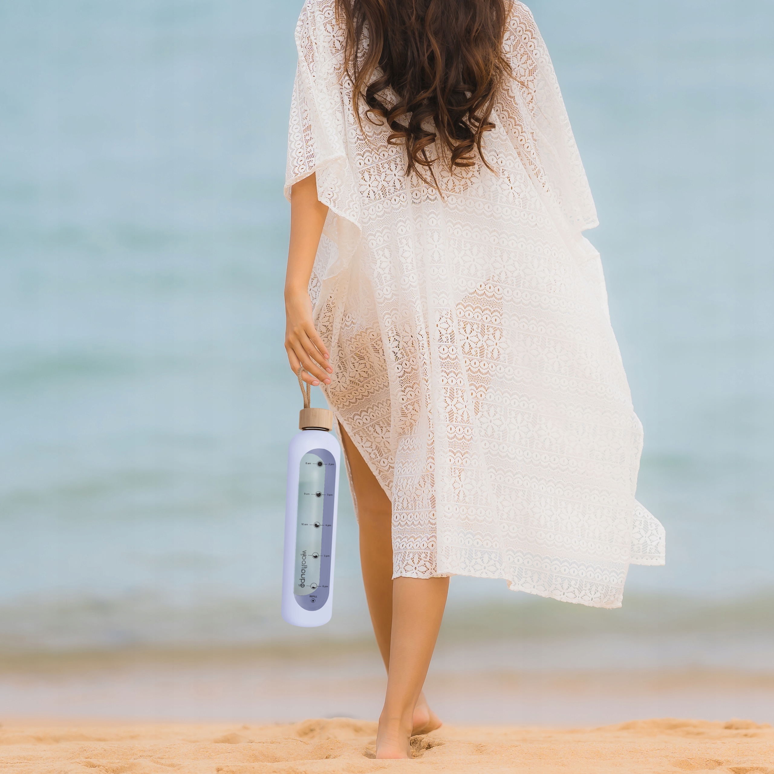 Motivációs üveg kulacs AquaFloow MotivateGlass 1L lila Fajta palack