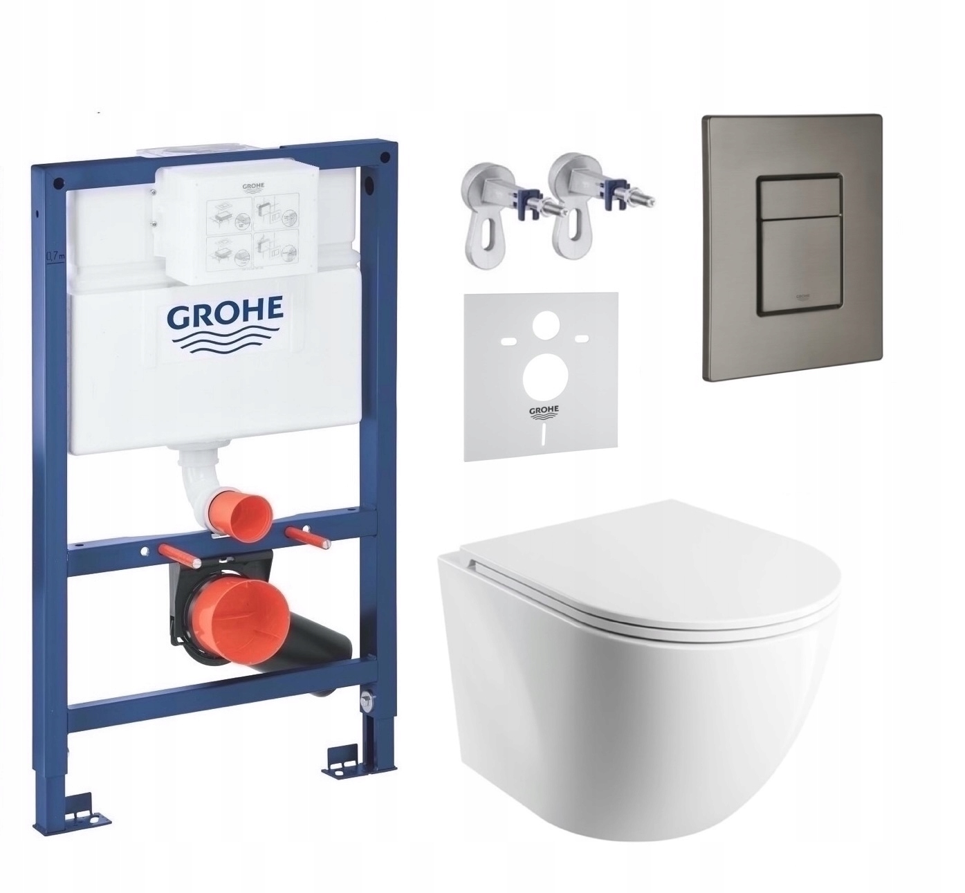 7v1 Podomietková Súprava Wc Stelaz Grohe 820 mm Wc Miska Tornado Tlačidlo
