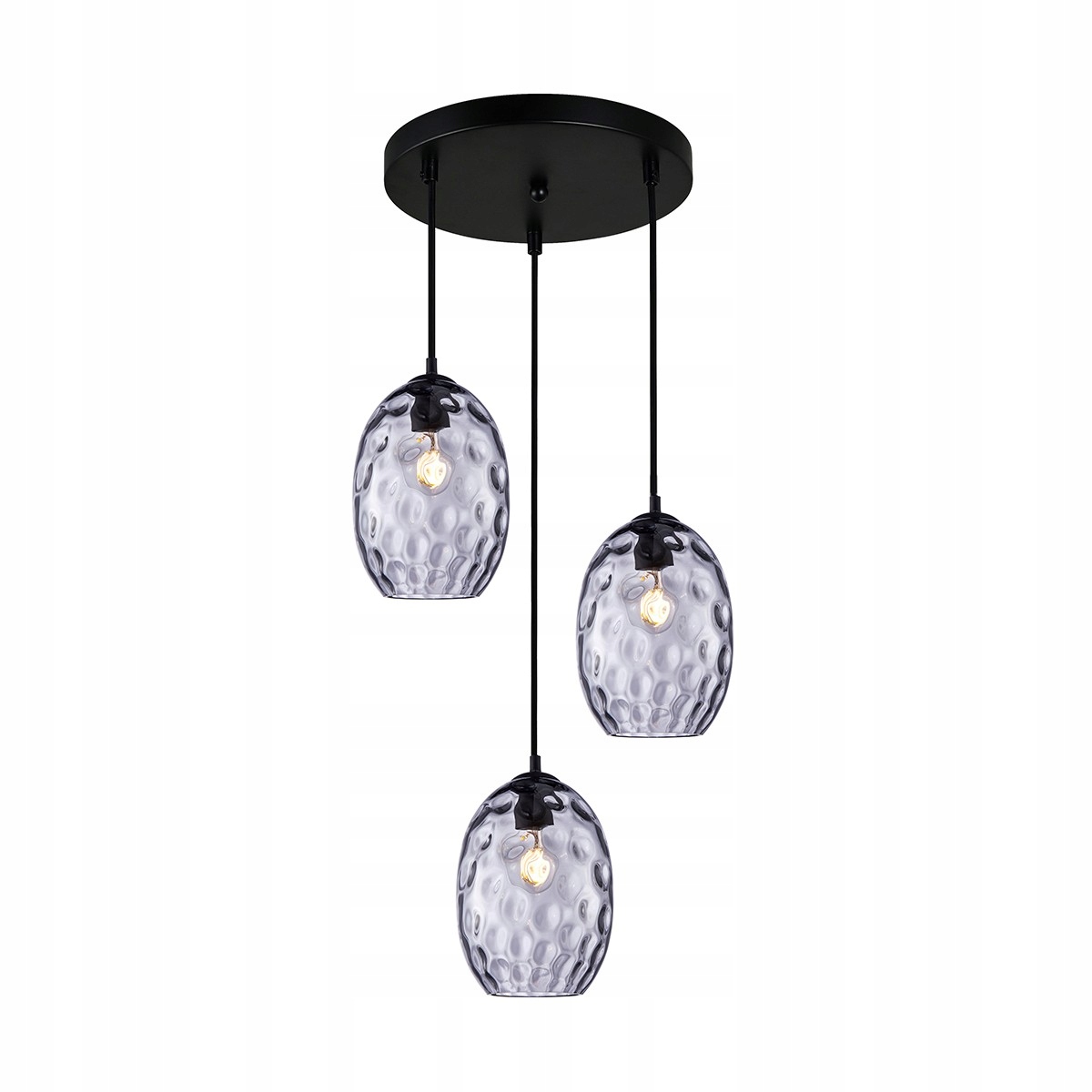 Novala PND-3031-3A-BK-SG Nowoczesna lampa wisząca z dymionymi kloszami
