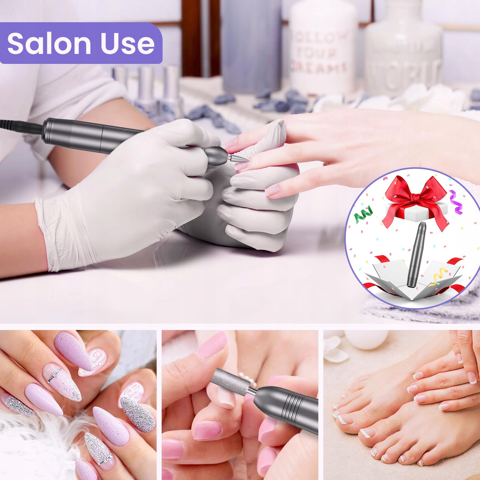 ELEKTRYCZNA FREZARKA DO PAZNOKCI 20000 OBRMIN DO MANICURE I PEDICURE — miniatura 6