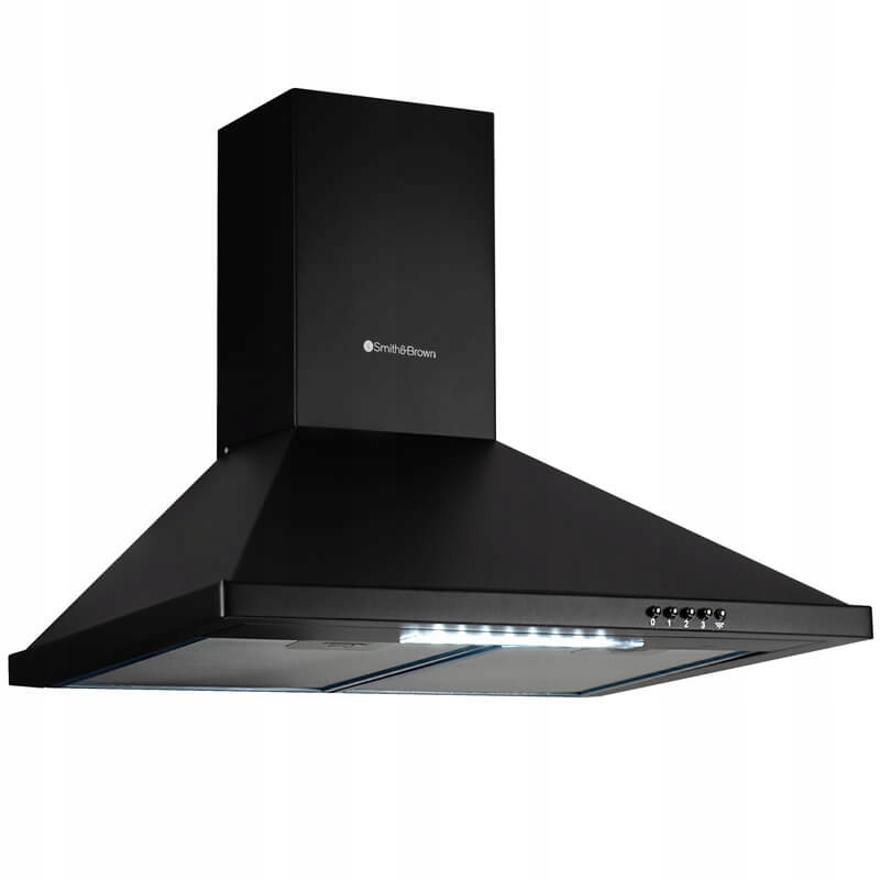 

Okap Kuchenny Kominowy 60CM Czarna Stal Led